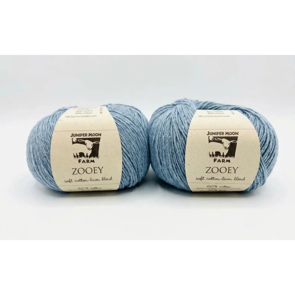 Juniper Moon Farm Zooey Soft Cotton-Linen Blend, Light Blue, Lot of 2